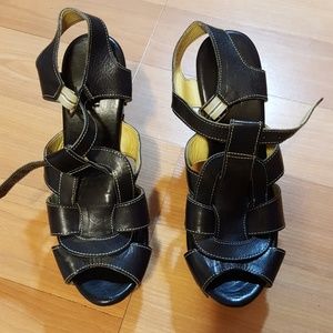 Bed Stu Leather Platform Heels